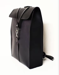 Heritage Craft <b>black</b> <b>leather</b> <b>backpack</b> handmade durable vintage laptop travel bag premium stylish unisex everyday use compact spa - Product Image 2