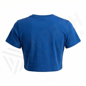 เสื้อครอปท็อปผ้าฝ้ายสีตามสั่งสำหรับผู้หญิง น้ำหนักเบา แห้งเร็ว รับผลิตตามแบบ (OEM) เสื้อผ้าสตรีทแวร์ ฟิตเนส ออกกำลังกาย เสื้อยืดแอคทีฟแวร์ - Product Image 2