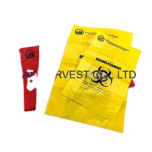 Concevez la taille personnalisable certifiée par GV ISO14001 matériel clinique jaune de LDPE de sacs de déchets de Biohazard de sacs de déchets/HDPE - Product Image 3