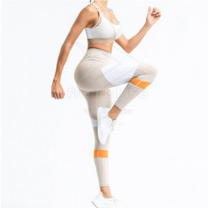 Conjunto de Yoga para Mujer al por Mayor, Más Vendido, Sólido, Transpirable, Ecológico, de 2 Piezas, Alta Calidad, Servicio OEM, Cintura Elástica, Secado Rápido - Product Image 3
