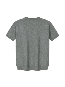 เสื้อยืดคอกลมแขนราแกลนทรงโอเวอร์ไซส์สำหรับผู้ชาย สีเทาล้วน ผ้าเจอร์ซีย์ถัก 100% คอตตอน ไม่หด น้ำหนัก 220 กรัม - Product Image 5