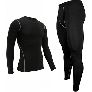 Best Selling Long Sleeve <b>Compression</b> <b>Shirts</b> & Legging Tights Gym Pants Set Athletic Sports Exercise Activewear Set <b>For</b> <b>Men</b> - Product Image 3
