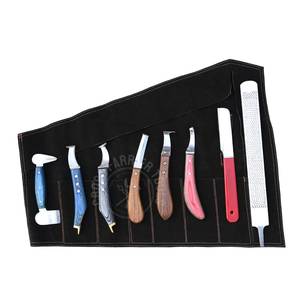 En gros, ensemble de couteaux de fermeur en acier inoxydable, couteau à sabots droit rouge, grande lame, extrémité en laiton double face, sabots arc-en-ciel - Product Image 1