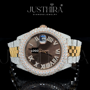 Reloj de Pulsera de Lujo Premium, Nuevo, con Incrustaciones de Diamantes, Reloj de Cuarzo con Diamantes Moissanite VVS para Hombre y Mujer, Estilo Rapero - Product Image 2
