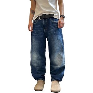 2025 pantalones vaqueros rectos ligeros para hombre, pantalones vaqueros Vintage, decoración con remaches, ajuste Regular, estilo Hip Hop suelto para verano y primavera - Product Image 2