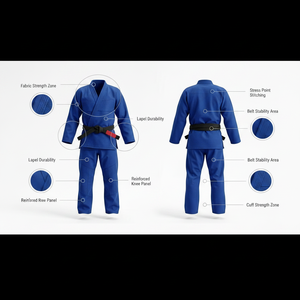 Uniforme de Jiu Jitsu BJJ para Adultos, Venta al Por Mayor, Kimono de Algodón Resistente, Ligero, con Bordado, para Entrenamiento de Artes Marciales - Product Image 2