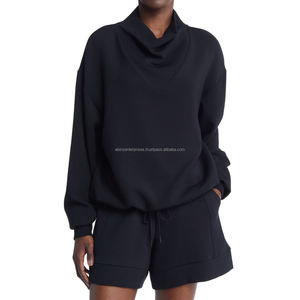 เสื้อสเวตเตอร์คอเสื้อแห้งเร็วสำหรับผู้หญิงเสื้อสเวตเชิ้ตแขนครึ่งแขนใส่สบายสีล้วนดีไซน์พิมพ์ลายสำหรับผู้ใหญ่อุปกรณ์เสริมสำหรับมื้อกลางวัน - Product Image 6