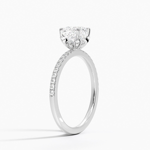 Anillo BOJ 0134 con Corte Cojín, Plata 925, Anillo Solitario de Lujo con Engaste de Pétalos, Diamante de 2ct, Color D, VVS1, Moissanita, Certificado GRA - Product Image 3