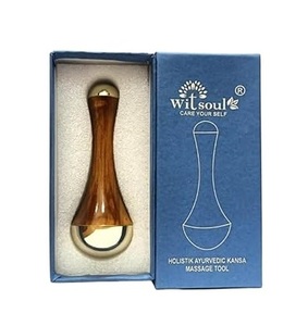 เครื่องนวดอเนกประสงค์ รูปทรงกลม ทำด้วยมือ ไม้กดจุดเท้าแบบสองด้าน ไม้กันซาอายุรเวท ขายดีที่สุด - Product Image 5