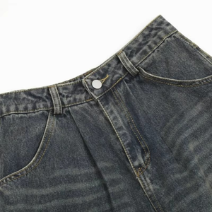 Short en jean cargo noir déchiré pour homme, coupe ample, longueur genou, avec poches latérales, style streetwear décontracté, été - Product Image 5