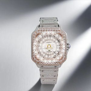Moissante Women's Luxury Round Moissanite <b>Watch</b> 30mm Analog Quartz Stainless Steel Band with Sapphire Crystal Dial - Product Image 3
