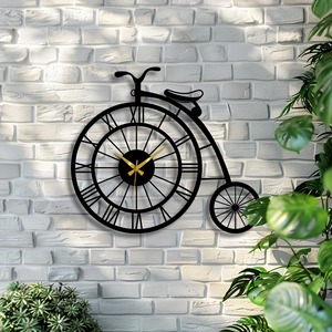 Earliest Century Style Bicycle Shape Wall <b>Clock</b> For Living Room Time Management Helps Maintain Daily Routine And Schedule - Product Image 5
