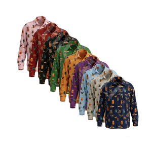 LOW MOQ Whole Sale Private Label Accepted Casual Long Sleeve Button-Up Unique Custom Design Fashion Trendy Printed <b>Dress</b> Shirts - Product Image 1