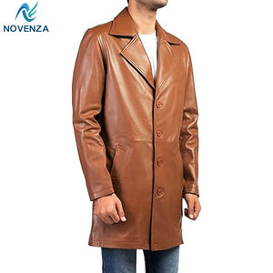 Manteau Trench Élégant Réversible en Cuir Véritable pour Homme, Doublure Chaude Hiver, Vêtement d'Extérieur Sur Mesure pour le Voyage et le Style Quotidien - Product Image 4