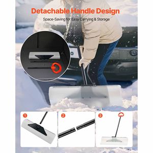 Pala da Neve con Impugnatura Ergonomica, Lama in Plastica HDPE da 30 Pollici, Manico Segmentato, Attrezzo per Spazzare la Neve per Esterni - Product Image 3