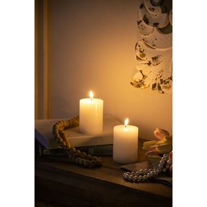 Set di 2 candele bianche senza fiamma LED con stoppino e telecomando Timer 3x4 ''categoria di prodotto - Product Image 4