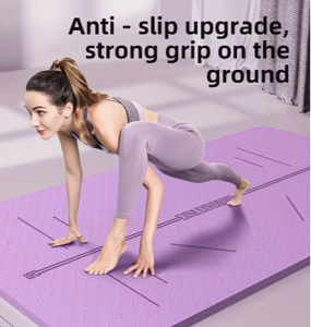 Tapete de Yoga Grueso de 1.0 cm, Resistente a Impactos, Acolchado para Entrenamiento en Casa, Diseño en Color Morado - Product Image 4
