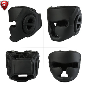 Protector de Cabeza para Boxeo, Cuero PU, Negro y Dorado, Protector Ligero para Sparring, Unisex para Adultos, Visera Única, Casco Deportivo Transpirable - Product Image 2