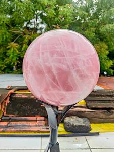 Esfera pulida de cuarzo rosa, decoración para el hogar, forma circular de piedra semipreciosa - Product Image 4