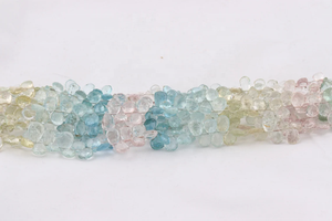 Perles naturelles en forme de poire à facettes multi-aigue-marine 5*8mm 8 pouces coupe latérale en pierre naturelle - Product Image 2