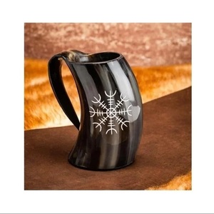 Mug à boire artisanal en corne de buffle, style viking, mugs en corne sculptée pour la décoration de la maison, personnalisation du logo disponible. - Product Image 1