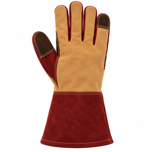 Gants de travail en cuir résistants sans doigts, protection thermique, renforcés, légers, compatibles écran tactile, OEM - Product Image 4