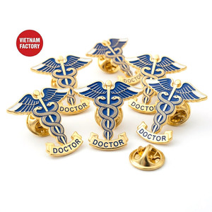 Promotional Bulk Hospital Souvenir Custom Medical Symbol Metal Doctor Lapel <b>Pins</b> - Product Image 1