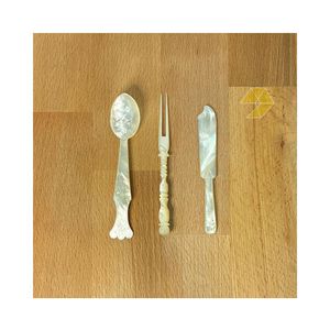 Juego de cubiertos de nácar Royal Dinning Party, incluye cuchara, cuchillo y tenedor de nácar, venta al por mayor en conjunto para eventos de lujo. - Product Image 4