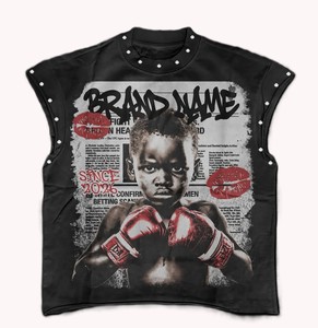 Camisetas Personalizadas 2026 para Mujer, Camisetas de Diseñador con Pedrería, Impresión DTG, Camisetas Gráficas sin Mangas, Corte Cuadrado - Product Image 1