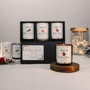 AIKUN Long Lasting Aromatherapy Glass Jar <b>Candle</b> with <b>Champagne</b> Fruit Wine & Creamy Vanilla for Bulk Wholesale Orders - Product Image 1