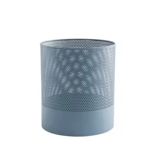 Metal Cylindrical Storage Bucket With Decorative Stand Indoor Outdoor Use Classic Style Open Top Household Waste Bin - Product Image 5