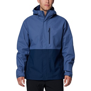 <b>Men's</b> Hooded Color Blocking Waterproof <b>Jacket</b> Regular Fit Polyester Autumn Casual Outdoor Wear with Zipper Closure - Product Image 4