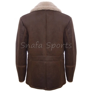 Men Brown <b>Suede</b> Leather Trench Coat Luxury Shearling Faux Fur Lining Warm Winter Double Leather <b>Jackets</b> For Sale - Product Image 4