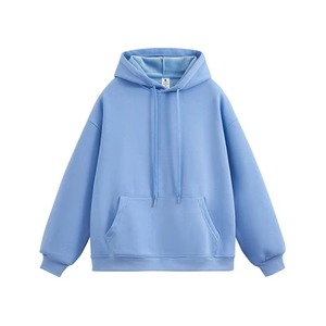 เสื้อฮู้ดโอเวอร์ไซส์แบบยูนิเซ็กซ์ สีพื้น ผ้าเฟรนช์เทอร์รี่ สวมใส่สบายๆ สำหรับฤดูใบไม้ร่วง แขนเสื้อแบบปกติ มีกระเป๋า  สามารถเลือกสีได้ตามต้องการ - Product Image 4