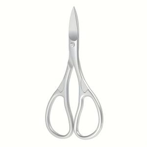 1pc Ciseaux à ongles en acier inoxydable pour enfants et adultes, lames courbées et concaves pour la coupe, ciseaux durables pour pédicure et manucure - Product Image 1