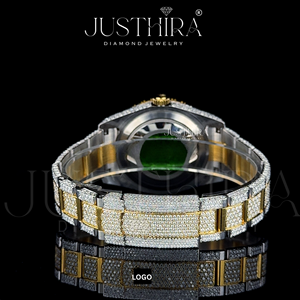 Montre de luxe en moissanite de qualité supérieure avec verre saphir pour homme, style hip-hop glacé, disponible en gros - Product Image 5