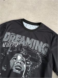 Men's Letter Graphic Tees Crew Neck Long Sleeve 2 in 1 T Shirt Tops Streetwear - Product Image 2