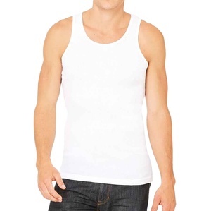 Débardeurs pour hommes SOLID INTERNATIONAL, écologiques, à séchage rapide, respirants, style hip-hop, col rond, polyester et coton, motif uni, pour la salle de sport - Product Image 1
