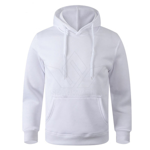 Sweat à capuche blanc pour homme, manches longues, cordon de serrage, poche kangourou sur le devant, coupe classique, décontracté, pour l'automne - Product Image 3