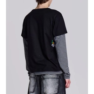 เสื้อยืดแขนยาวผู้ชายสไตล์ใหม่สองชั้น หนานุ่ม 100% ผ้าฝ้าย ปรับแต่งได้ สไตล์ไฮสตรีท ระบายอากาศได้ดี - Product Image 3