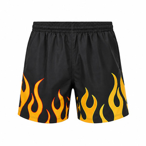 Custom Sublimated Flame Print Football Shorts Quick Dry Breathable Anti-Bacterial 220 GSM Polyester Elastic Waist Sports - Product Image 2