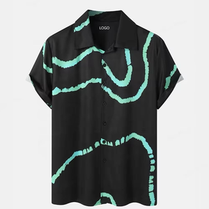 Pantalones Cortos de Punto con Estampado Tie Dye para Hombre, Ropa Casual de Verano, Diseño Pintado a Mano en Negro con Verde Menta - Product Image 3