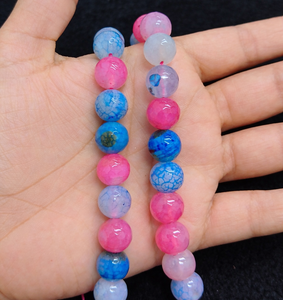 ลูกปัดออนิกซ์ธรรมชาติทรงกลมเหลี่ยมเพชรพลอยขนาด 8-10 มม. สำหรับทำเครื่องประดับ หลายสี ยี่ห้อ Jaunty รุ่น MGB-237 ขายส่ง - Product Image 2