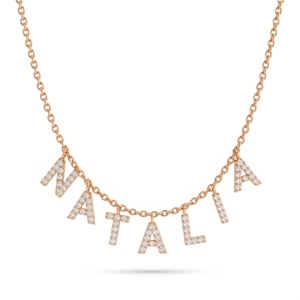 Collier de luxe pour femme avec plusieurs lettres, en or 10k, 14k, 18k et argent sterling 925, avec diamants de laboratoire - Product Image 3
