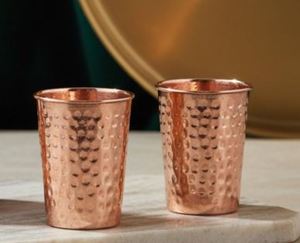 Bulk Supplier Copper Glass Tumbler Manufacturer Ayurvedic Drinking Water Cup Export Metal <b>Drinkware</b> India - Product Image 3