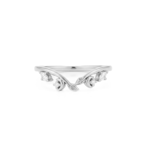 Manufacturing 10K 14K Solid Gold Marquise Round Lab Diamond Leaf Designer <b>Ring</b> Minimalist <b>Ring</b> <b>Dainty</b> Curved Engagement Band - Product Image 3