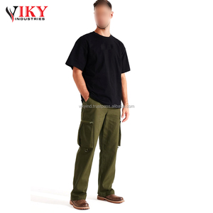 Pantalon cargo confortable pour homme, décontracté, athlétique, en coton, coupe ample et droite, par VIKY INDUSTRIES - Product Image 5