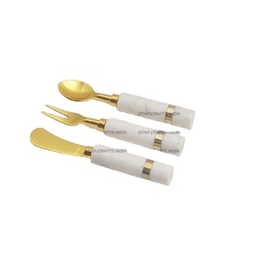 Comprar nuevo mejor diseño al por mayor de acero inoxidable y mango de mármol cucharas cubiertos juego de cubiertos fabricante indio de STAR CRAFTS - Product Image 1