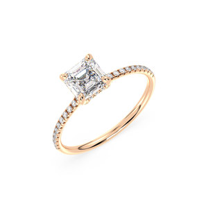 REYES Best Selling Classic Design Asscher Cut 1.35Ct Lab Grown Diamond Solitaire Ring in 14K Solid Gold CVD Diamond Jewelry - Product Image 1