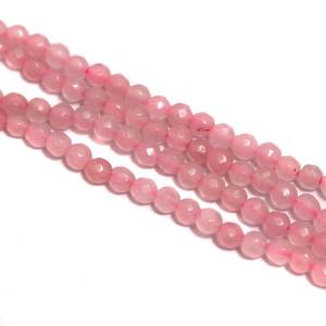 Beadsnfashion Zed Cut <b>Pink</b> Stone Round Beads 4mm for DIY Jewelry Bracelet <b>Necklace</b> Earrings Making - Product Image 2